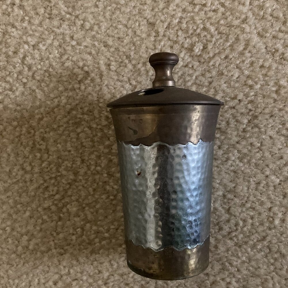 Antique Brass/ Silver Hammered toothbrush holder